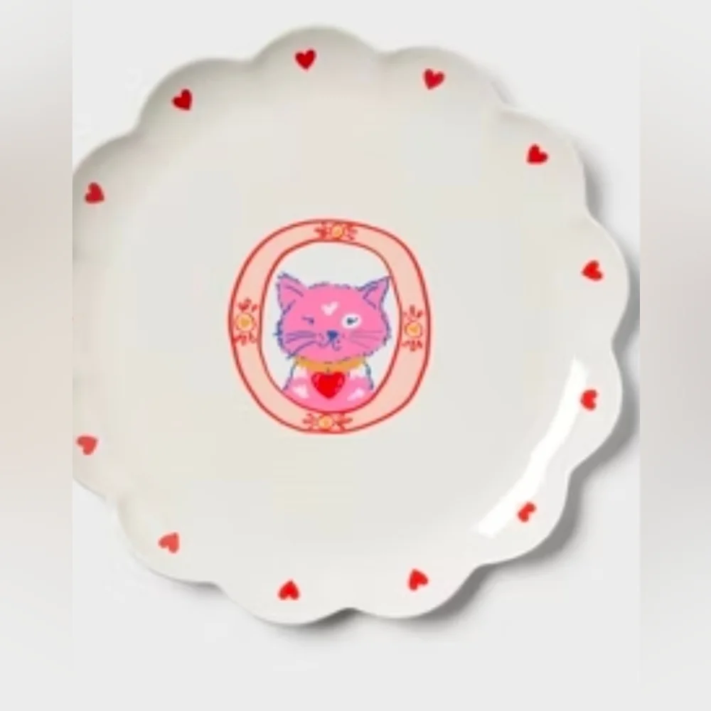 Set of 2 Target Pillowfort Plate Cat Design Bamboo & Melamine BPA Free 10.5
